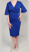 Via Veneto Royal Blue V Neck Dress With Diamante Detail- V338 Juno